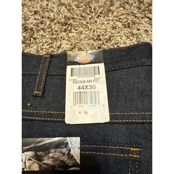 Dickies Work Jeans Men Size 44X30 Blue Denim Regular Fit Fits Over Boots New Tag - Picture 4 of 9